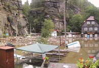 Povodeň ve Hřensku v roce 2002.