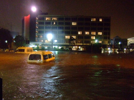 Ničivé povodně v Austrálii, snímek je z města Newcastle.