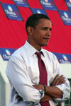 Barack Obama během kampaně.