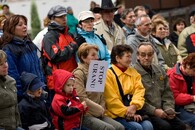 Lidé v obci Kotel u Osečné protestují proti plánům na těžbu uranu v této lokalitě.
