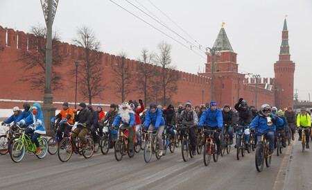 Akce měla dokázat, že ani drsné ruské klima není překážkou pro rozmach cyklistiky jako nejekologičtějšího způsobu dopravy