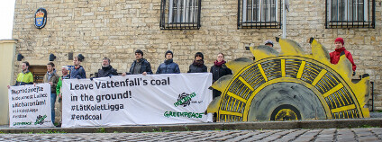 Protest Greenpeace před švédskou ambasádou Foto: Petr Zewlakk Vrabec / Greenpeace