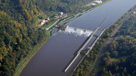 Sasko má i nadále pochyby o plánované stavbě plavebního stupně na Labi v Děčíně (na vizualizaci).