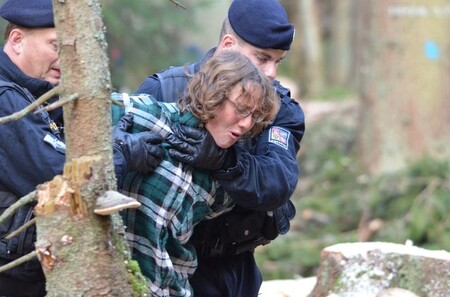 Policejní zásah proti aktivistům, kteří v létě roku 2011 v Národním parku Šumava blokovali kácení stromů napadených kůrovcem, nebyl protizákonný.