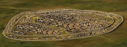 Rekonstrukce tripolského města z období 4000 př. n. l. Foto: Kenny Arne Lang Antonsen a Jimmy John Antonsen Wikimedia Commons