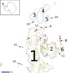 Mapa Grahamovy země v Antarktidě.