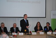 Richard Brabec se svými náměstky na tiskové konferenci