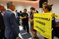 protestní akce na valné hromadě ČEZ