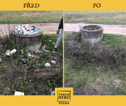 Pohozené odpadky Praha - před a po vysbírání
