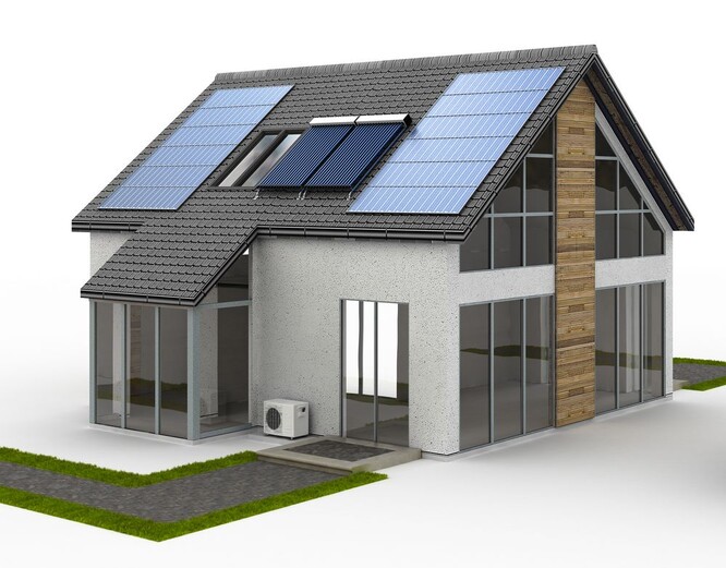 Dům, který kombinuje tepelné čerpadlo a solární elektrárnu je prakticky energeticky soběstačný.