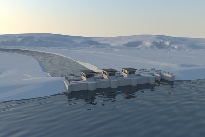 Vizualizace vodního díla Skalička na webu Povodí Moravy.