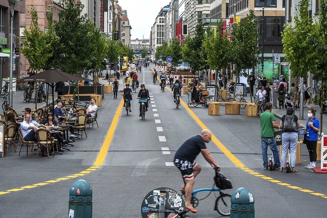 Berlínská Friedrichstrasse v roce 2020.