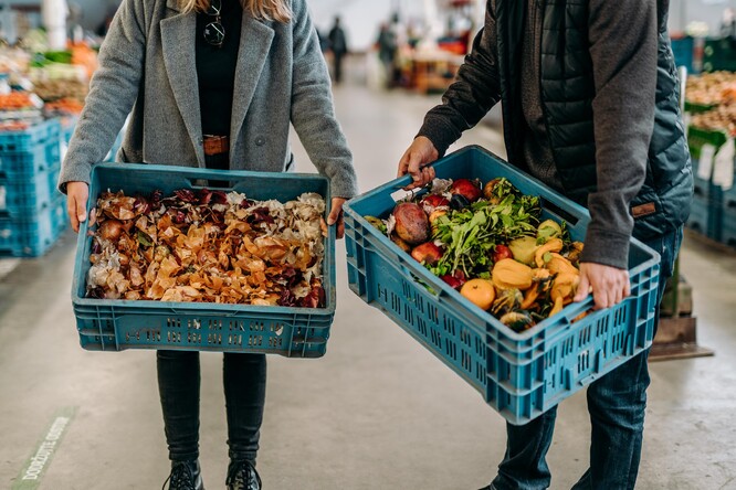Bioodpad v Pražské tržnici.