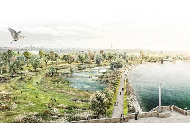 Vizualizace vítězného návrhu nové podoby Rohanského ostrova.