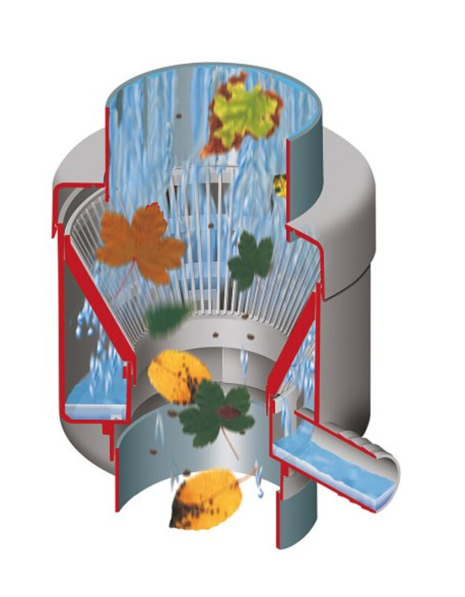 Sběrač na svod - průřez.