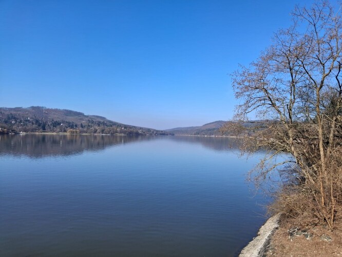 Stav hladiny v Brněnské nádrži  dne 5. března 2026.