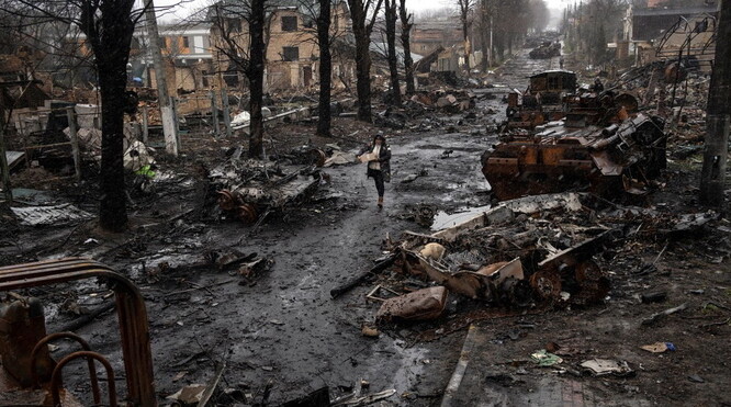 Válkou zničená Ukrajina.