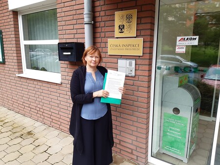 Dana Balcarová podává podnět na České inspekci životního prostředí.