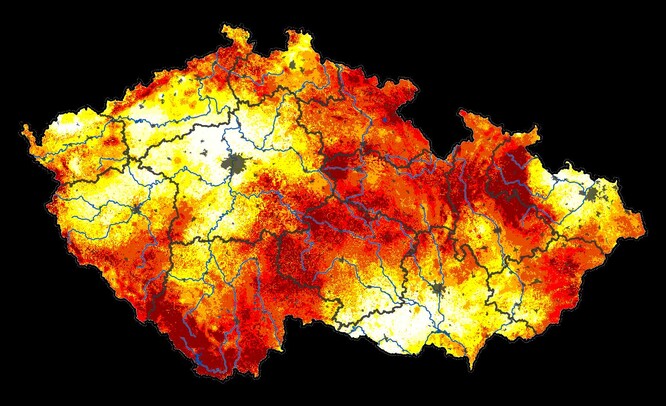 Odchylka sucha od průměru let 1961-2015.