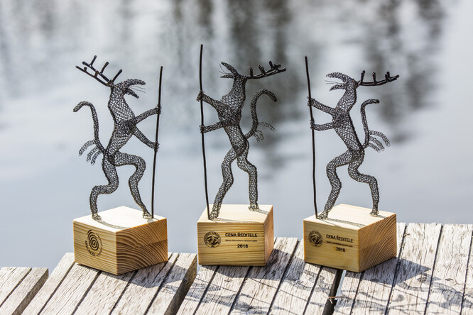 Soška představující nejstarší známou podobu ducha hor Krakonoše/Rübezahla podle mapy Martina Helwiga.