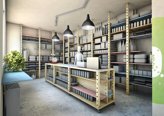 Vizualizace plánované prodejny, kde nakoupíte bez obalů.