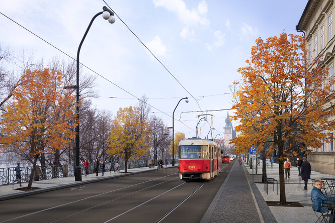 Vizualizace upravené podoby Smetanova nábřeží.