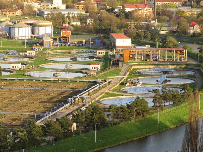 Pražská čistírna odpadních vod na Císařském ostrově.