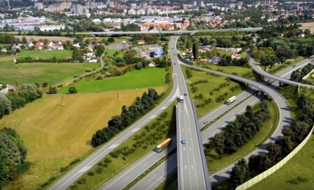 ývalá skládka nebezpečného odpadu Skatulův Hliník už nebrání výstavbě obchvatu Frýdku-Místku. / Na snímku vizualizace obchvatu Frýdku - Místku