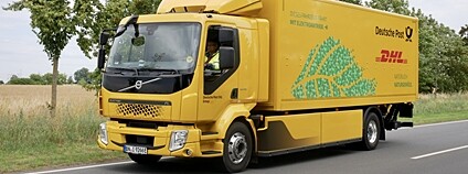 Nákladní elektrovůz Volvo využívaný DHL Foto: DHL