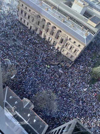 Demonstrace za lepší ochranu klimatu.