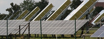 Fotovoltaická elektrárna u obce Myštěves ve východních Čechách. Foto: Jan Stejskal/Ekolist.cz