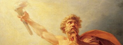 Prométheus přináší lidem oheň. Zdroj: Heinrich Friedrich Füger / Wikimedia Commons