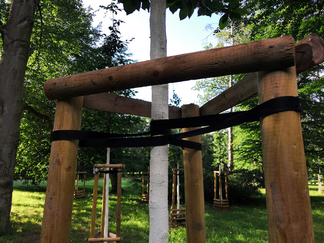 Úvaz nově vysazeného stromku v pražském parku Stromovka.