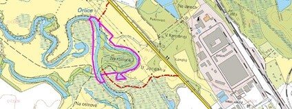 Revitalizace ramene Jordán u Týniště nad Orlicí - situaci území Foto: Povodí Labe, s.p.