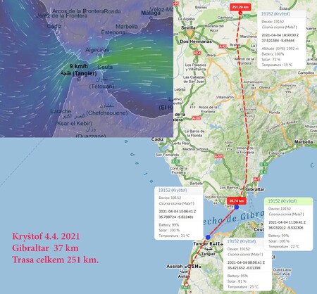 Cesta čápa Kryštofa