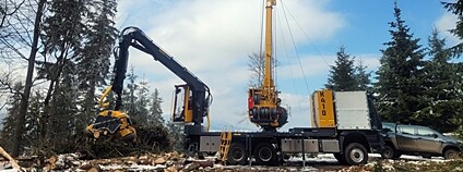 Lanovka na svážení dřeva Foto: Arcibiskupské lesy a statky Olomouc