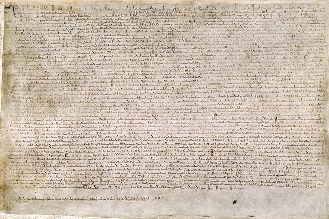 Magna Charta v Londýnské knihovně.