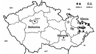 Mapa výskytu hantavirů v ČR.