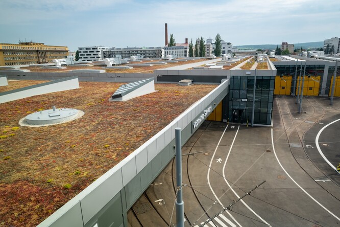 Modernizace vozovny Slovany v Plzni.