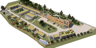 Vizualizace nové stanice v Praze v Jinonicích.