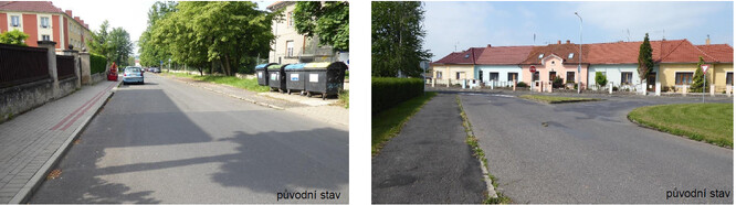 Obr. 6. Rekonstrukce ulice Stadická v Roudnici n. L. (vlevo: původní stav, vpravo: po rekonstrukci)