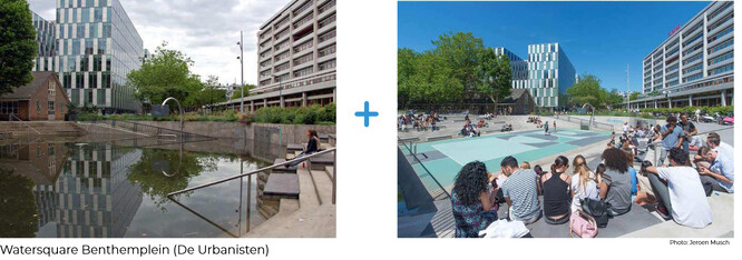 Obr. 9. Vodní náměstí Benthemplein v Rotterdamu.