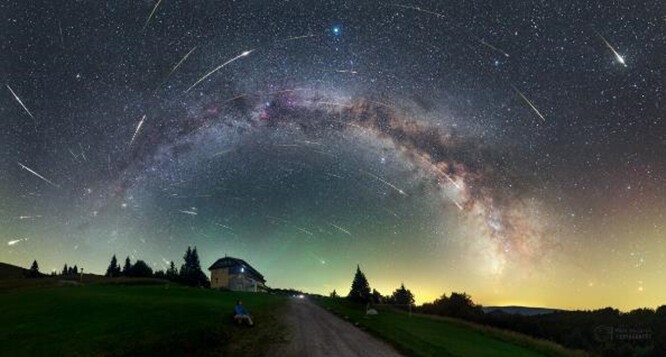 Maximum meteorického roje Perseidy v roce 2016 z Parku tmavé oblohy Veľká Fatra na Slovensku.