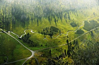 Pod Březníkem přechází Luzernský potok v Modravský potok a o několik kilometrů dál již nese jméno Vydra a později Otava. Údolí Luzernského potoka vyplňuje až několik metrů silná vrstva rašeliny vytvořená z odumřelých zbytků rašeliníků, suchopýrů a ostřic.