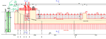 Lesy ČR staví klapkový jez na Dyji Foto: Podélný řez jezu. Lesy ČR