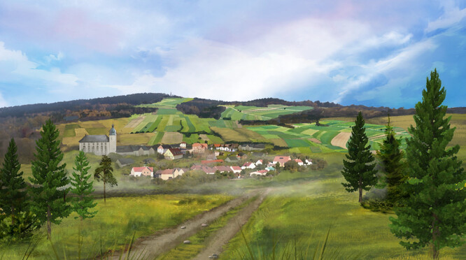 Pohled na Aš, stroj času.