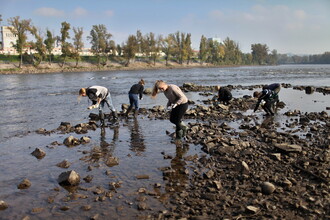 Při rychlém poklesu hladiny je potřeba škeblím pomoci.