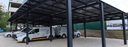 Solární carport Foto: Technologie hlavního města Prahy ČEZ