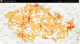 Výskyt veverky obecné.