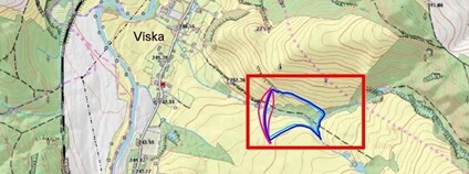 Umístění poldru u obce Víska. Foto: Povodí Labe